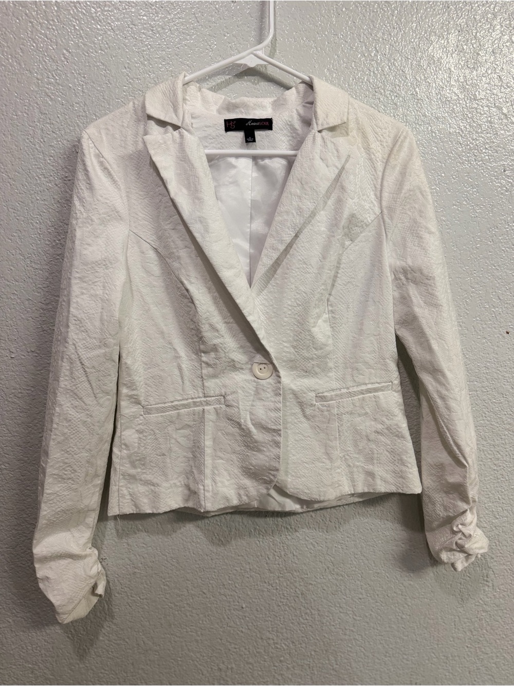 HeartSoul White Single-Button Textured Blazer